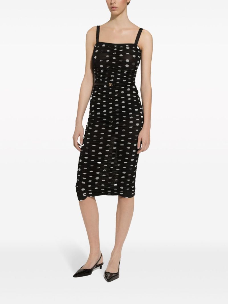 Black Tulle Draped Dress