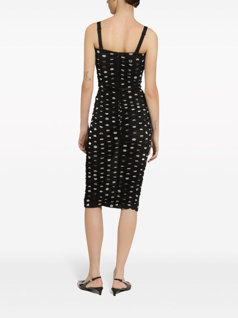 Black Tulle Draped Dress