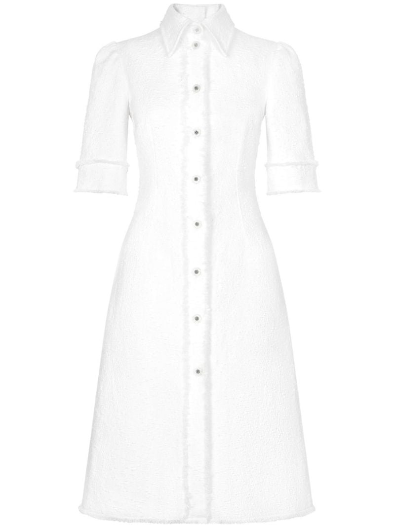 White Tweed Shirt Dress