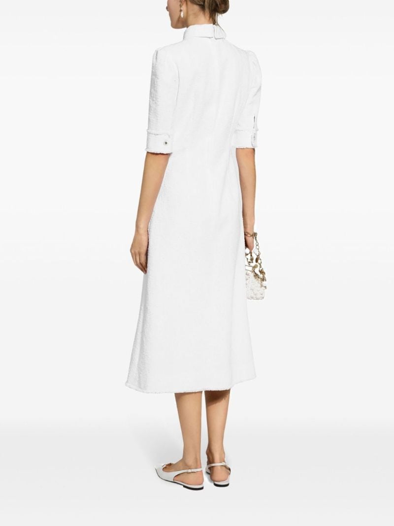 White Tweed Shirt Dress