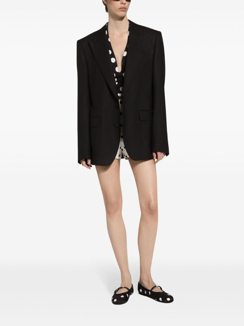 Black Polka Dot-print Top