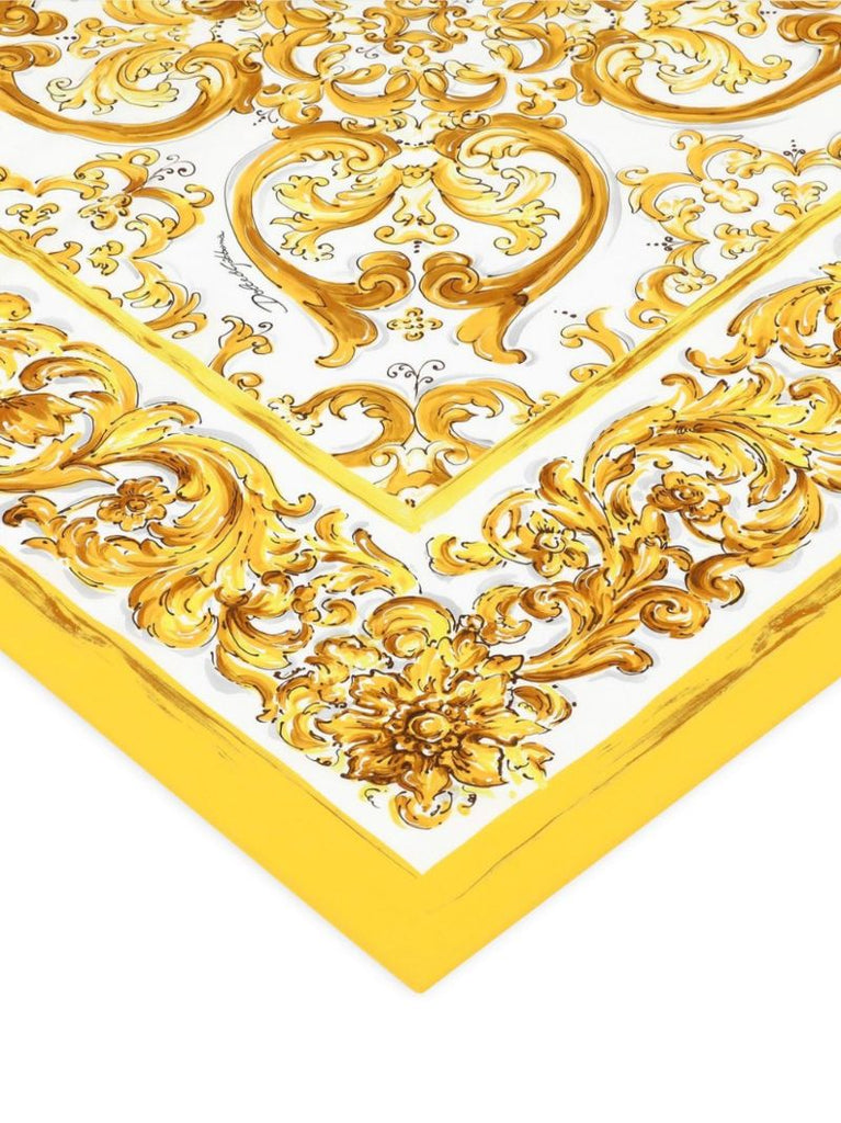 Yellow Majolica-print Scarf