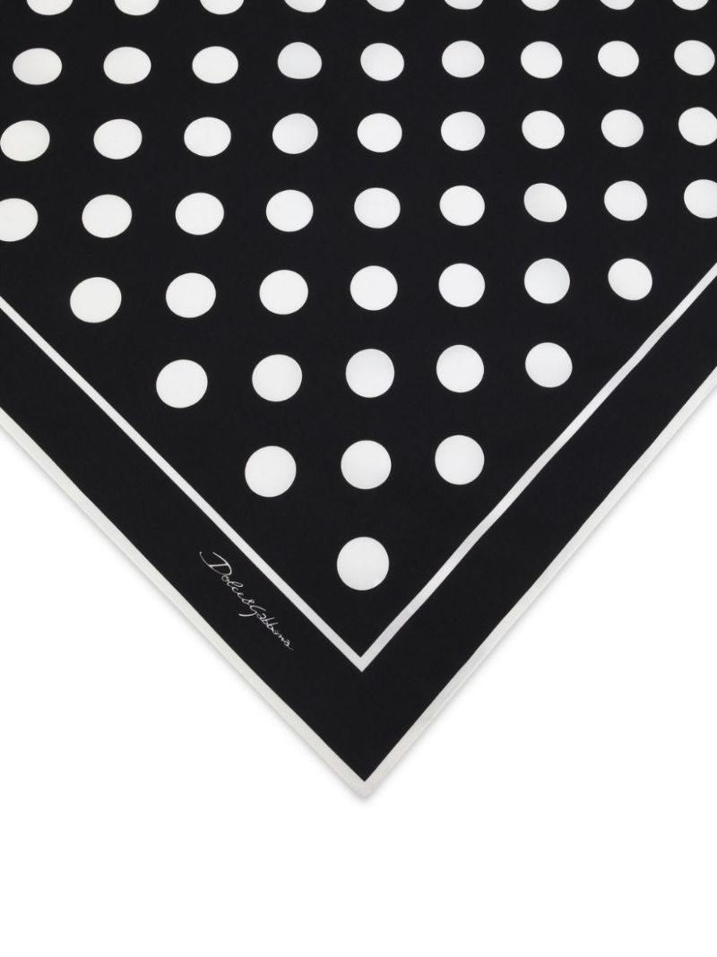 Black Polka Dot-print Scarf