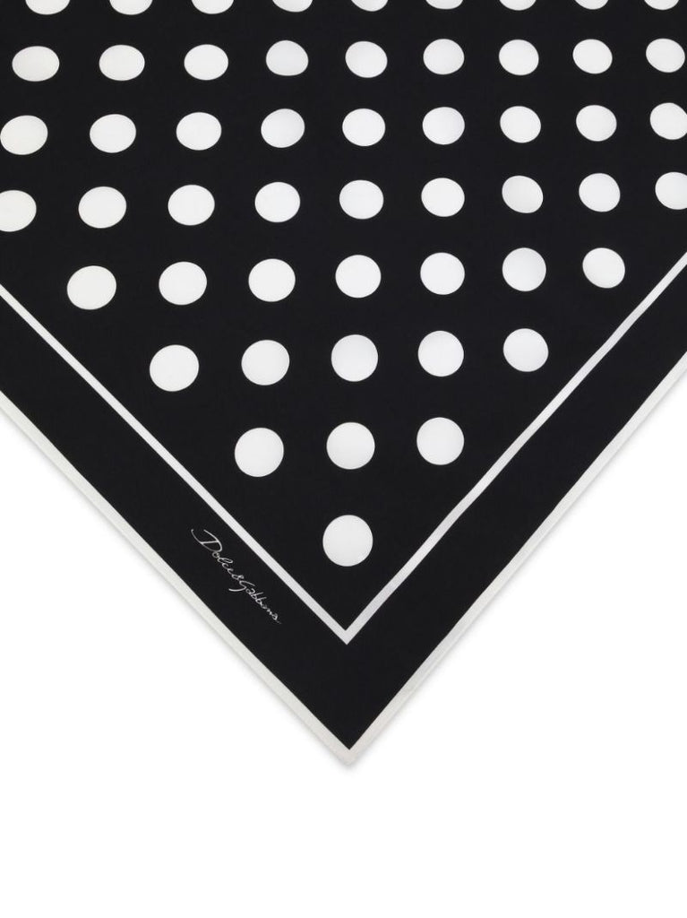 Black Polka Dot-print Scarf