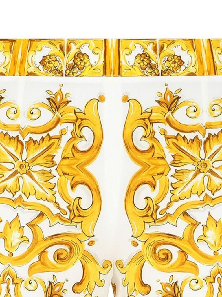 Majolica-print Flared Trousers