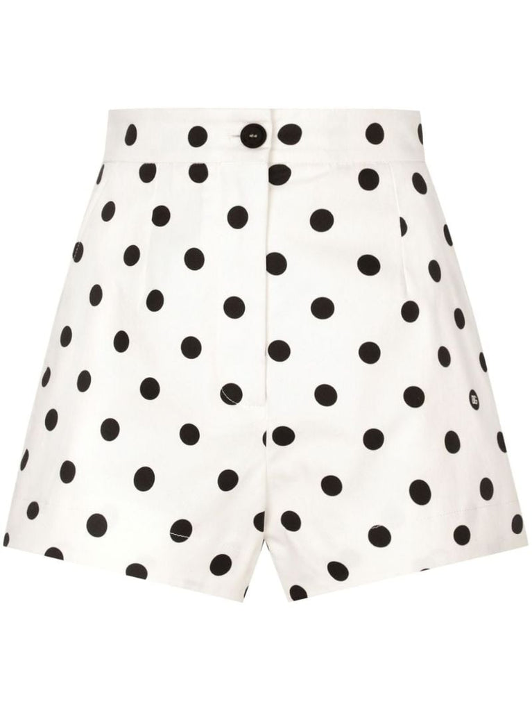Polka-dot High-waisted Shorts