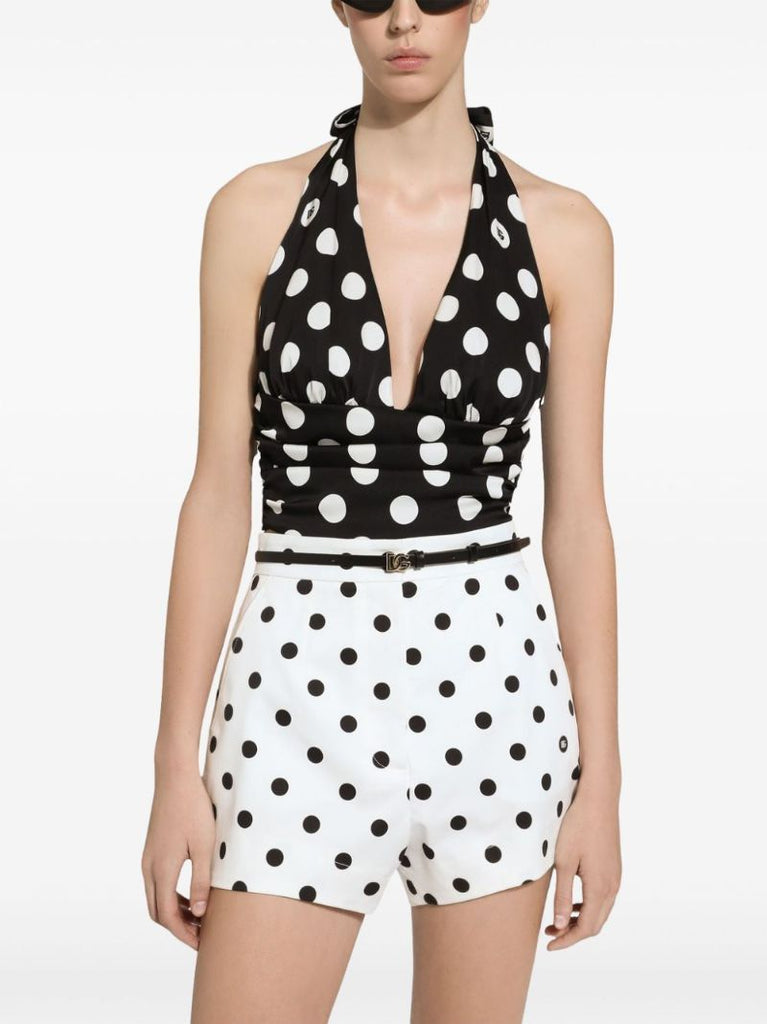 Polka-dot High-waisted Shorts
