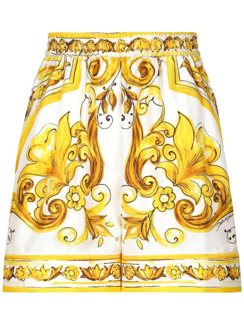Majolica-print Wide-leg Shorts