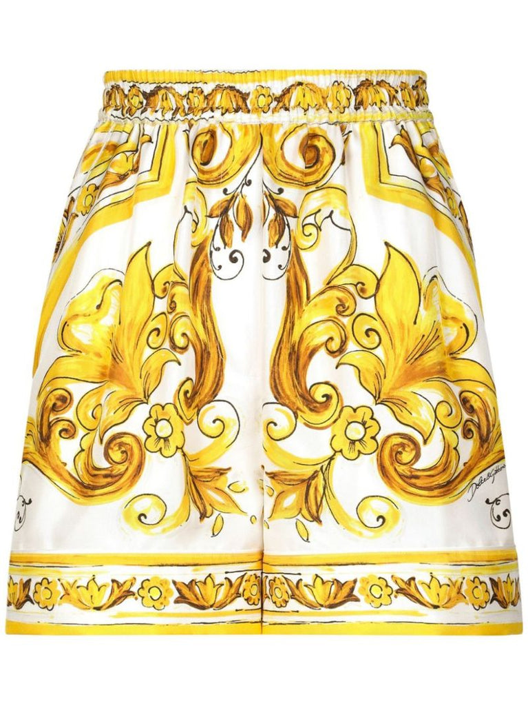 Majolica-print Wide-leg Shorts