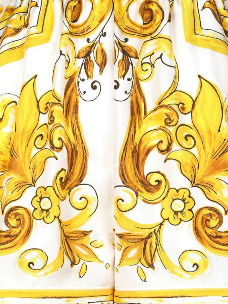 Majolica-print Wide-leg Shorts