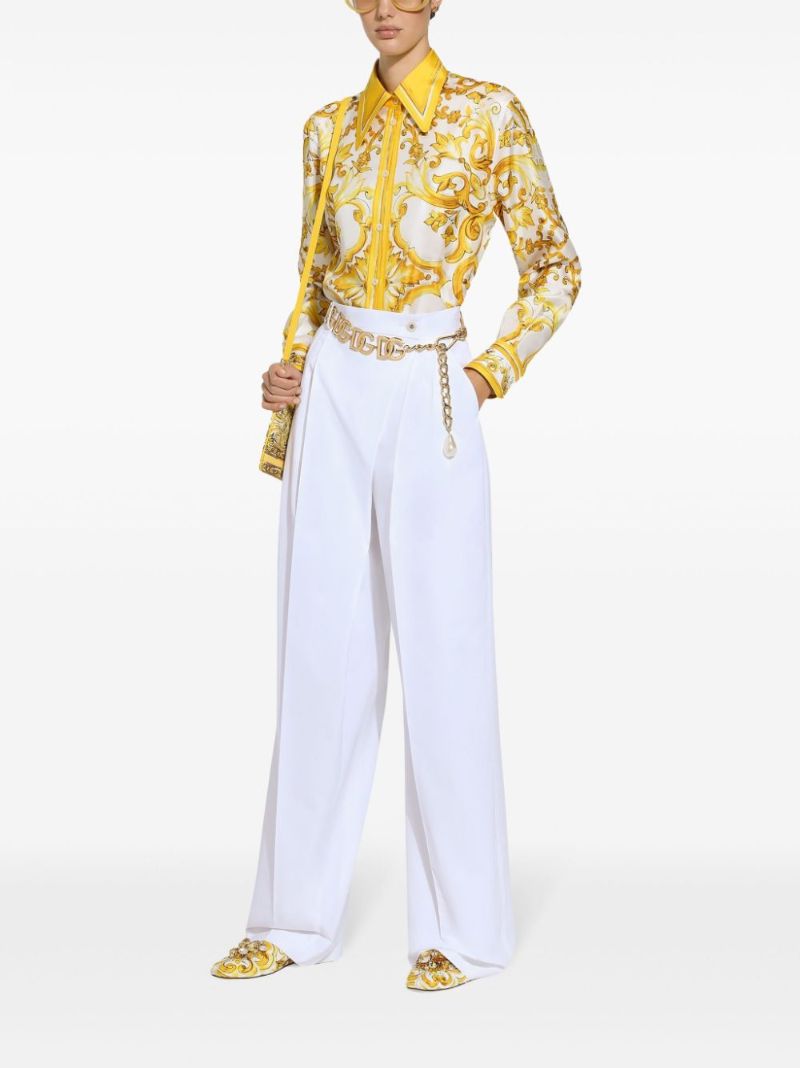 Wide-leg Cotton Trousers