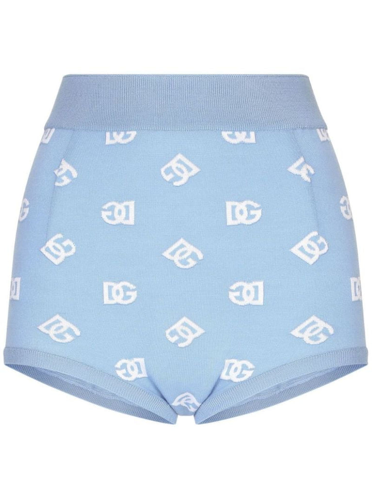 Dg-intarsia High-waist Mini Shorts