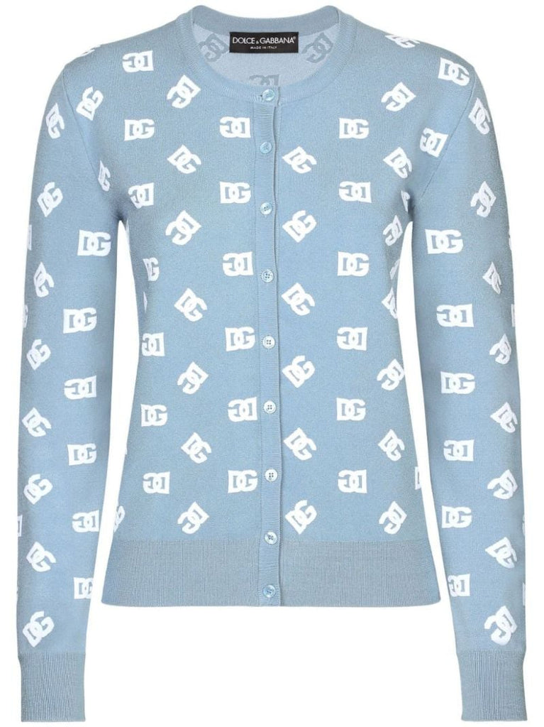 Dg-intarsia Crew-neck Cardigan