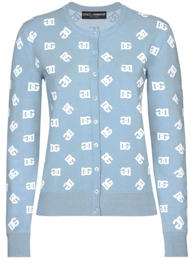 Dg-intarsia Crew-neck Cardigan