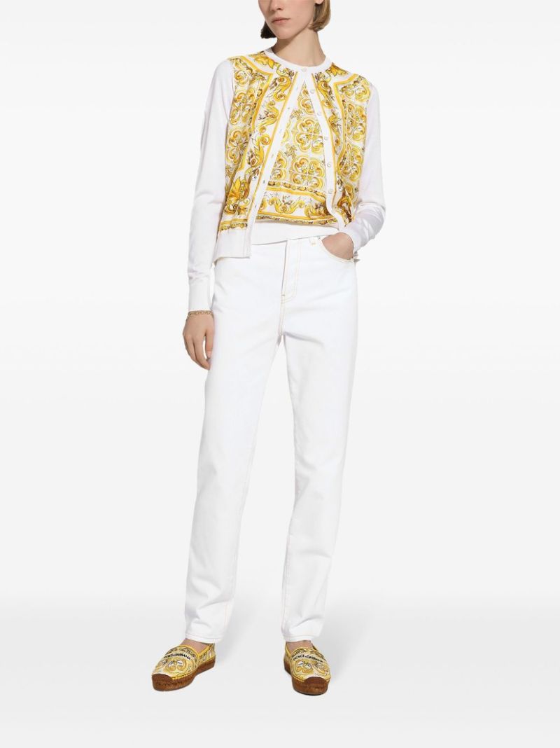 Majolica-print Silk Cardigan