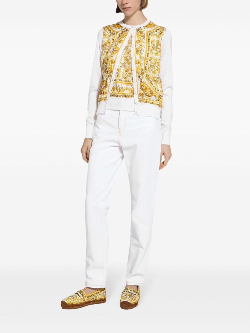 Majolica-print Silk Cardigan