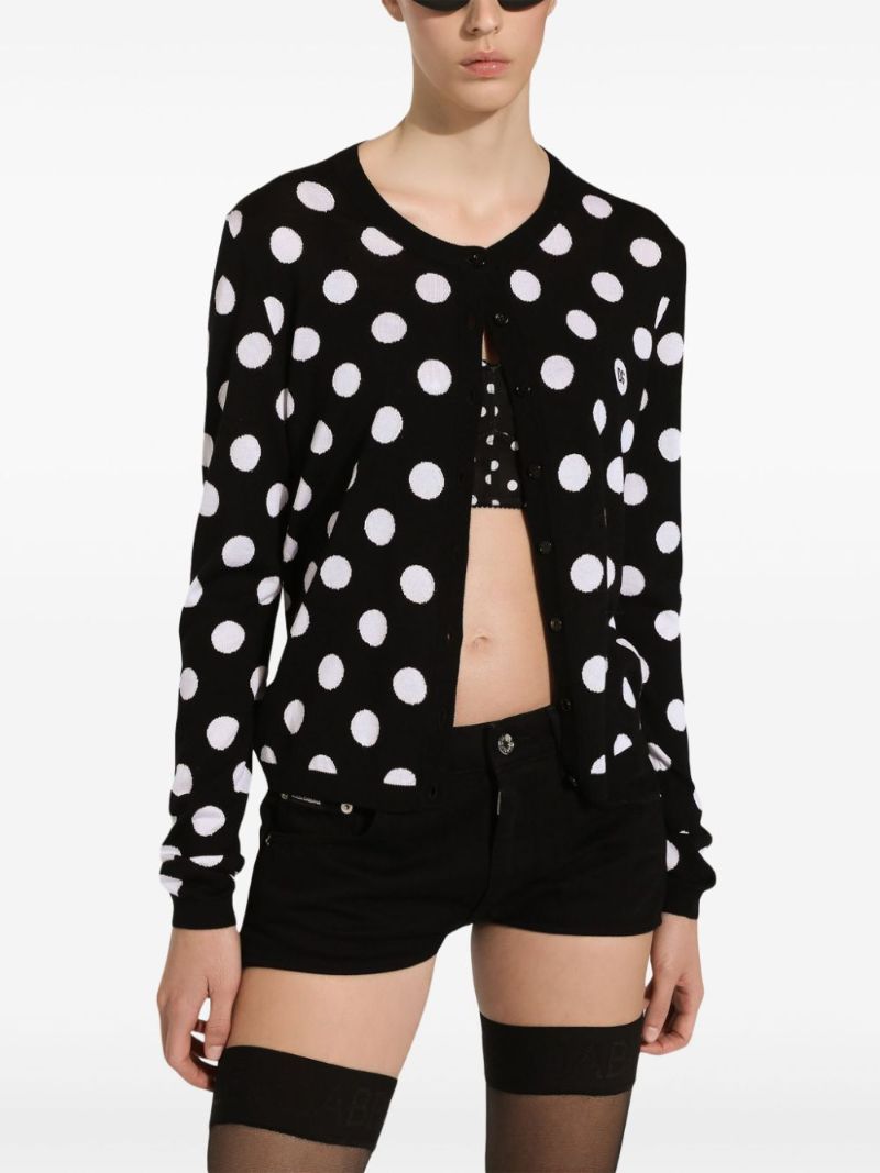 Polka-dot Inlay Cardigan