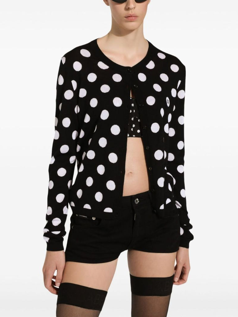 Polka-dot Inlay Cardigan