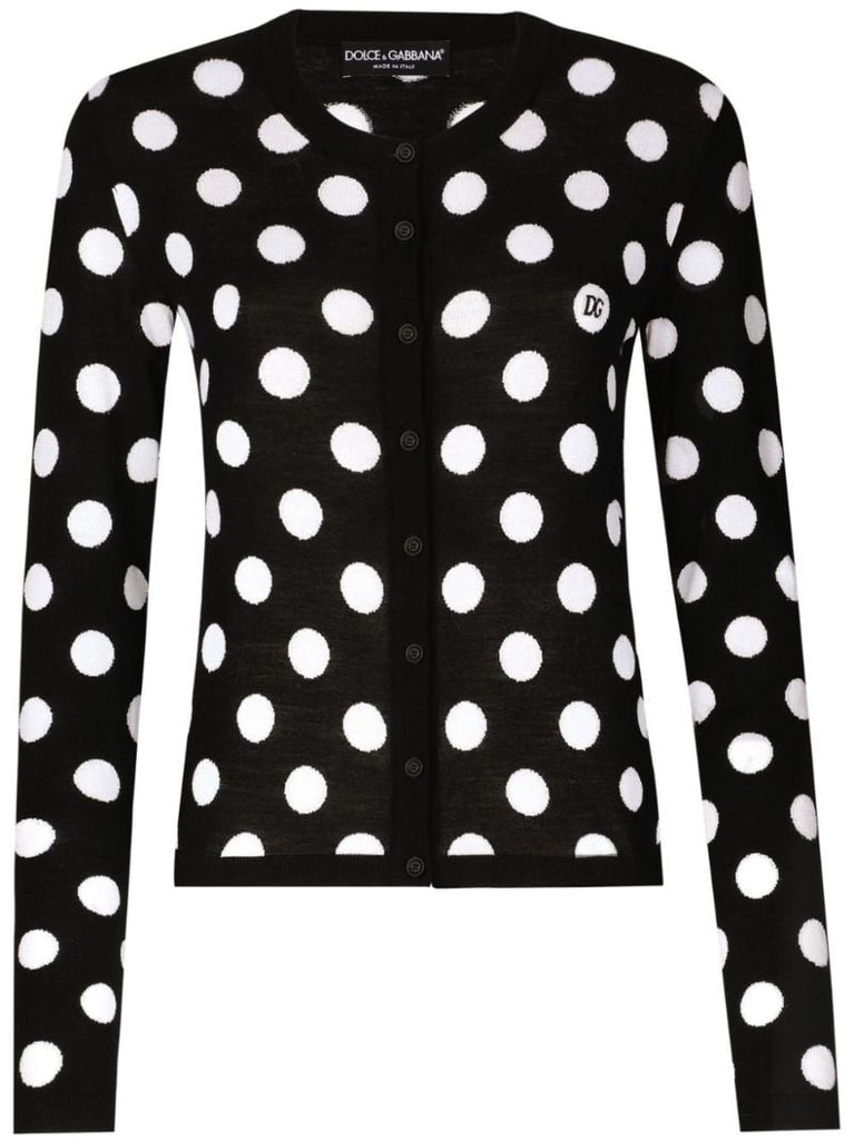 Polka-dot Inlay Cardigan
