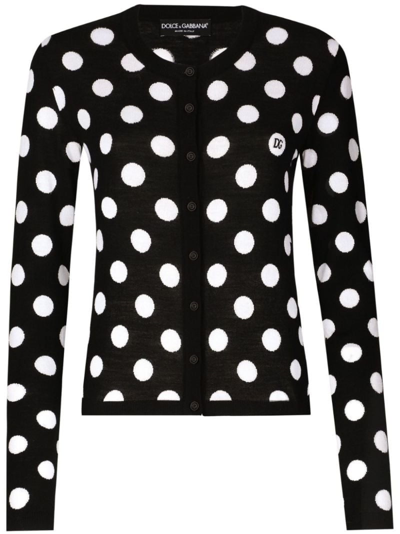 Polka-dot Inlay Cardigan