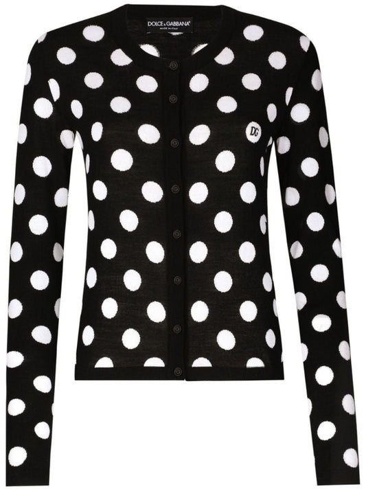 Polka-dot Inlay Cardigan