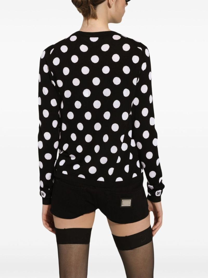Polka-dot Inlay Cardigan