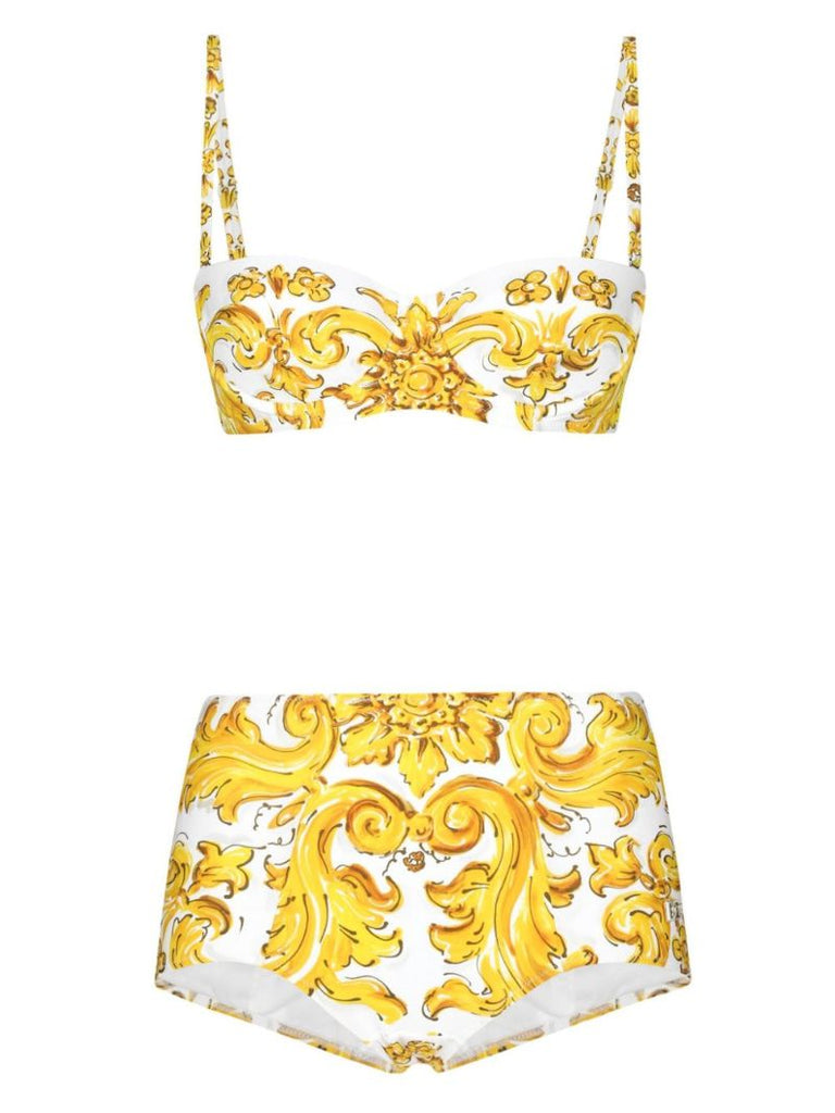 Majolica-print Balconette Bikini