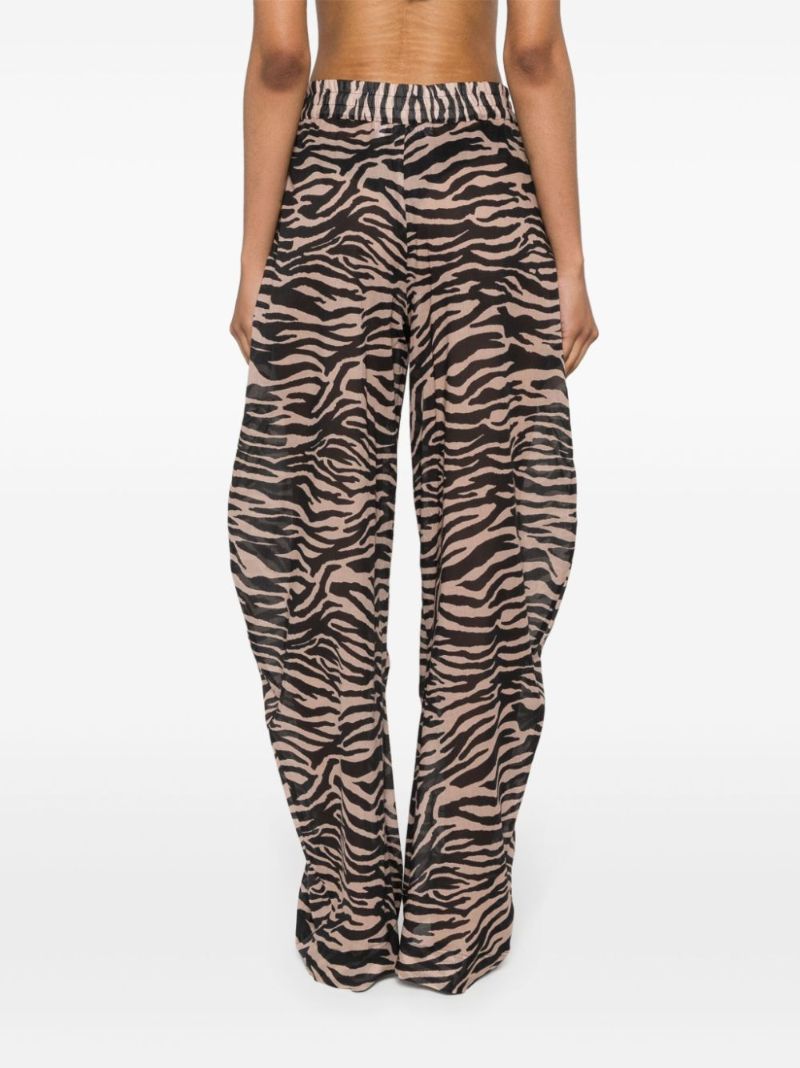 Black Zebra-print Cotton Trousers
