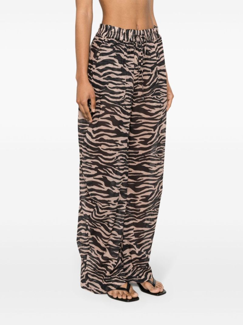 Black Zebra-print Cotton Trousers