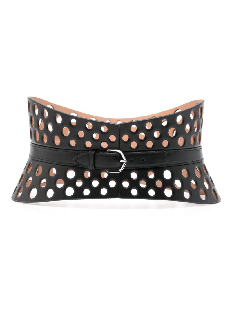 Black Neo Leather Bustier Belt