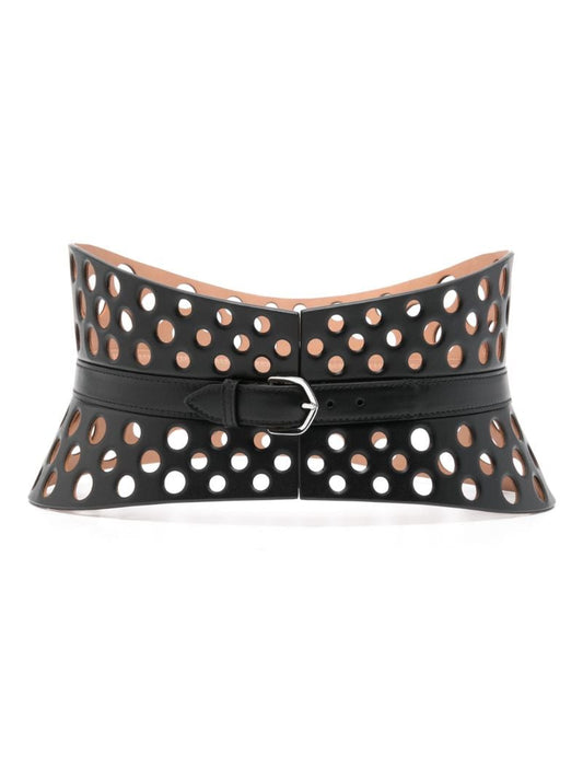 Black Neo Leather Bustier Belt