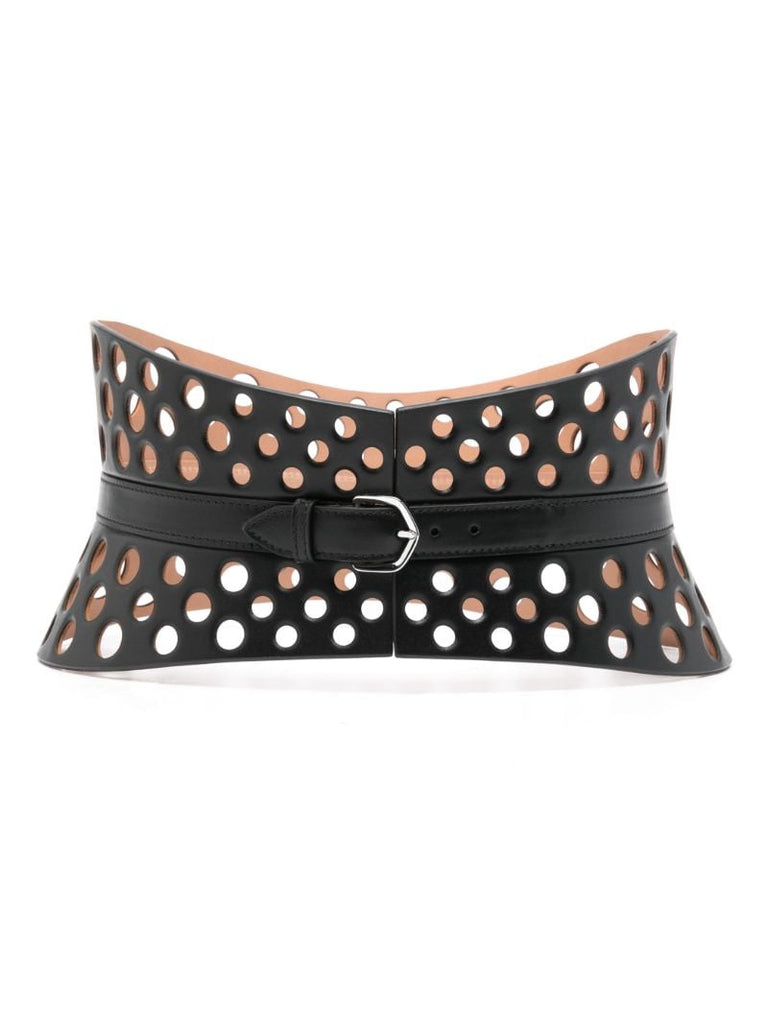 Black Neo Leather Bustier Belt