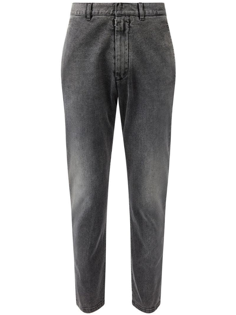 Black Faded Tapered Jeans