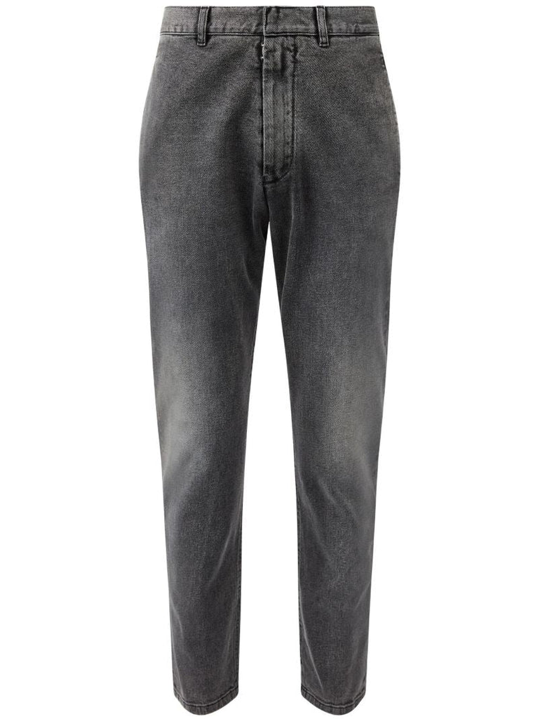 Black Faded Tapered Jeans