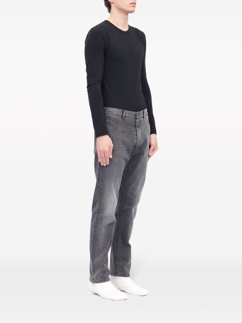 Black Faded Tapered Jeans