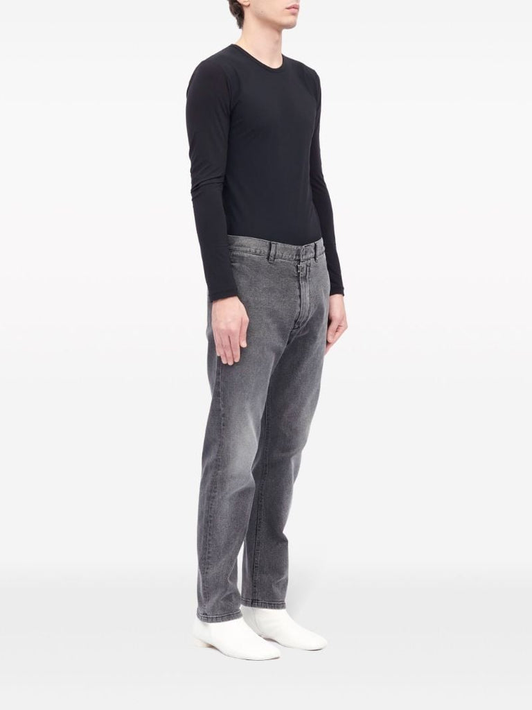Black Faded Tapered Jeans
