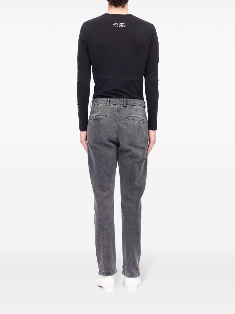 Black Faded Tapered Jeans