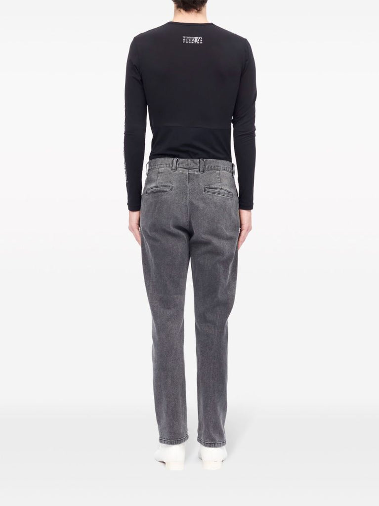 Black Faded Tapered Jeans