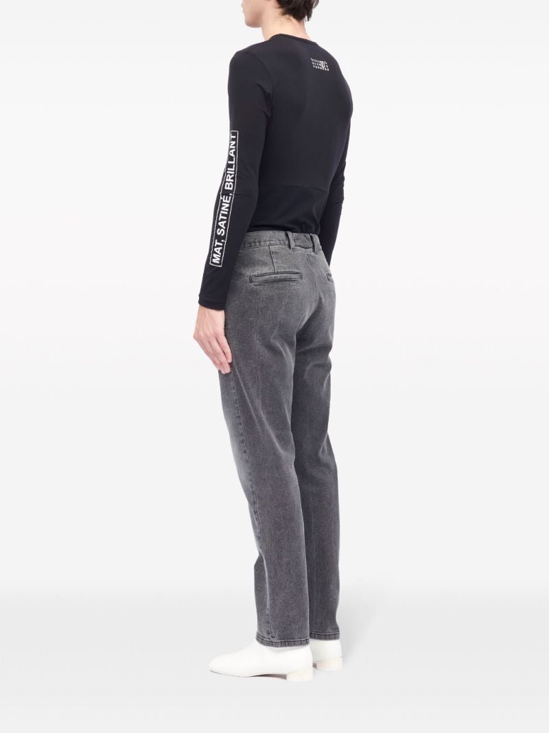 Black Faded Tapered Jeans