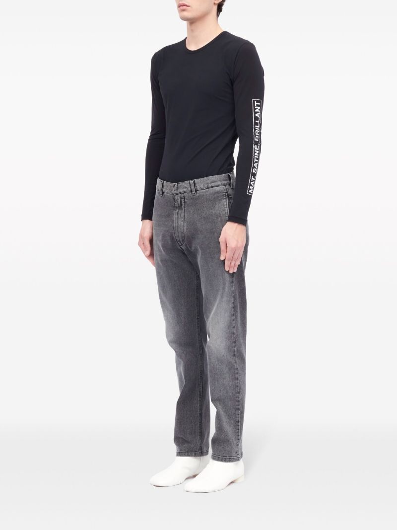 Black Faded Tapered Jeans