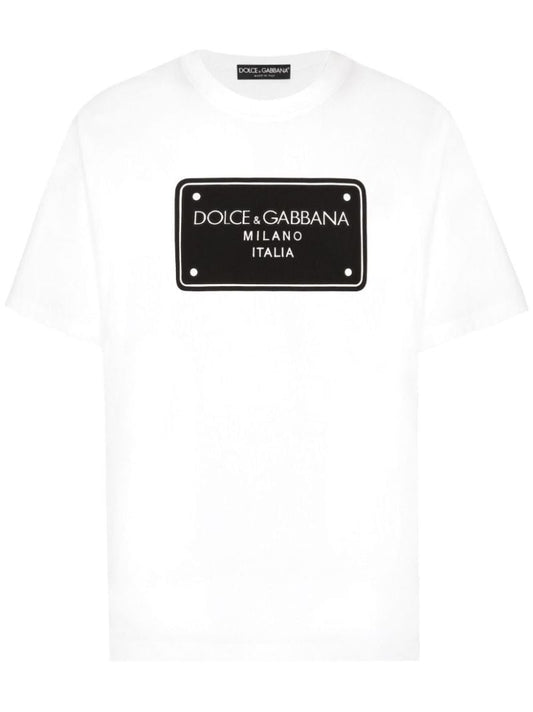 Branded Tag-embroidered Cotton T-shirt