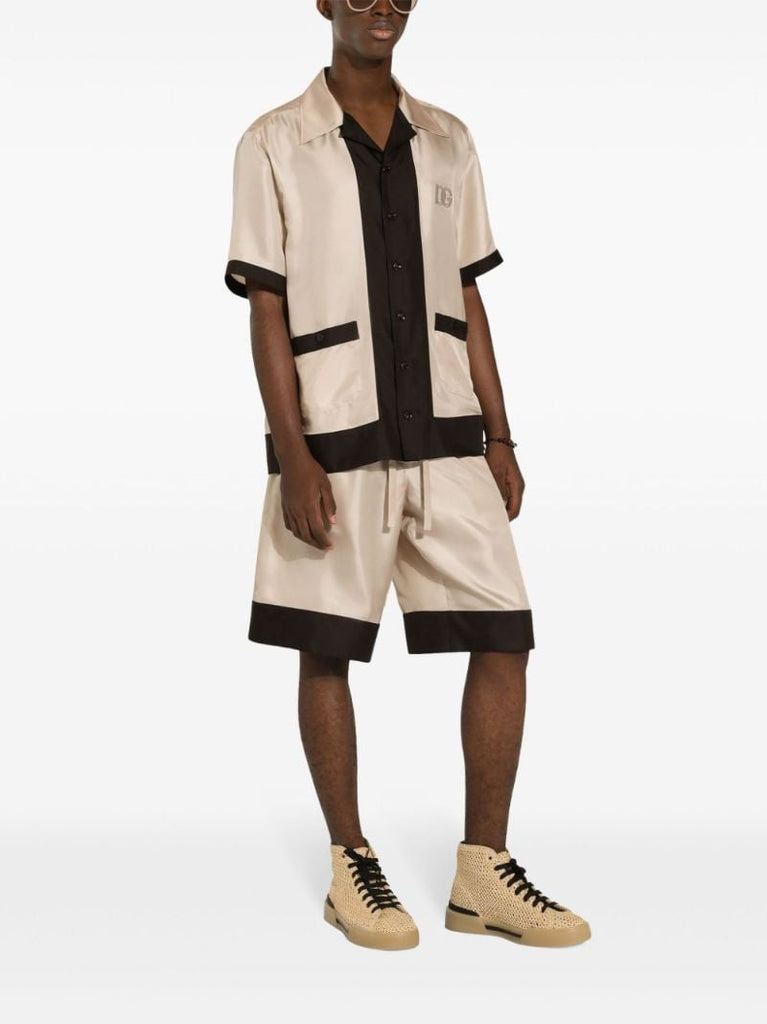 Neutral Satin Silk Shorts