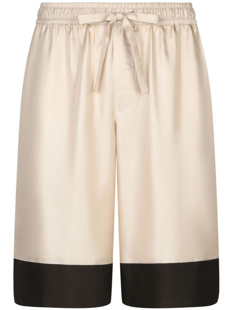 Neutral Satin Silk Shorts