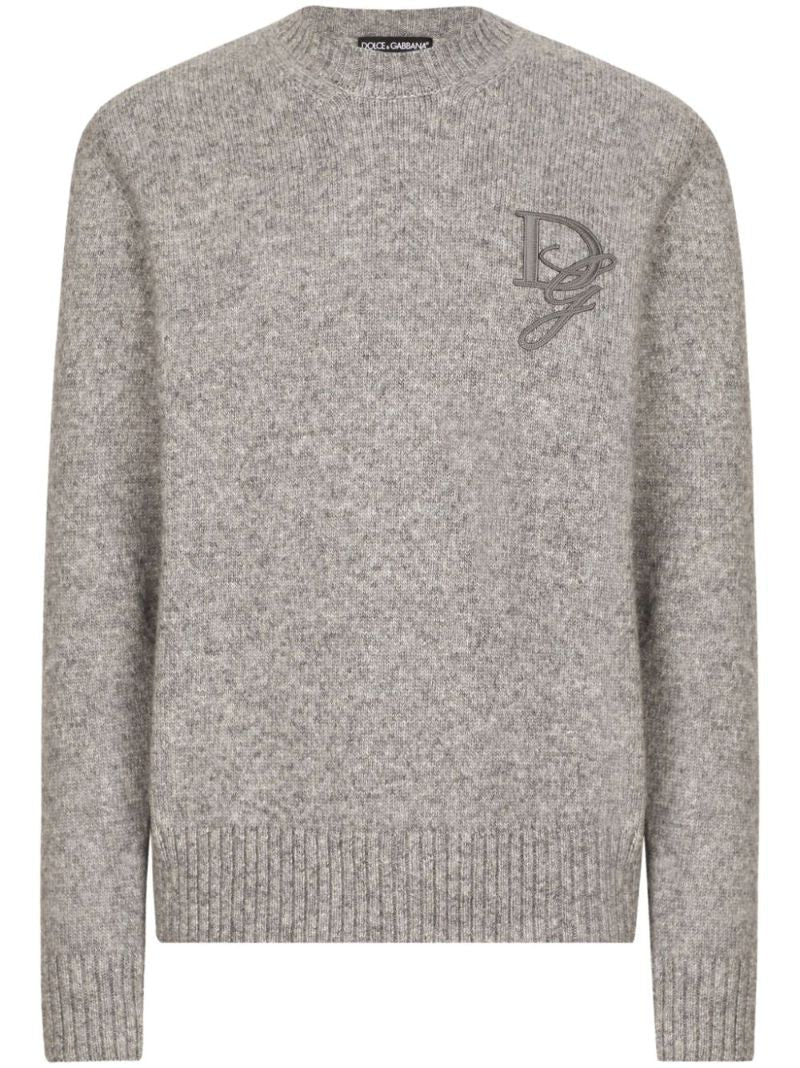Grey Dg-embroidered Sweater
