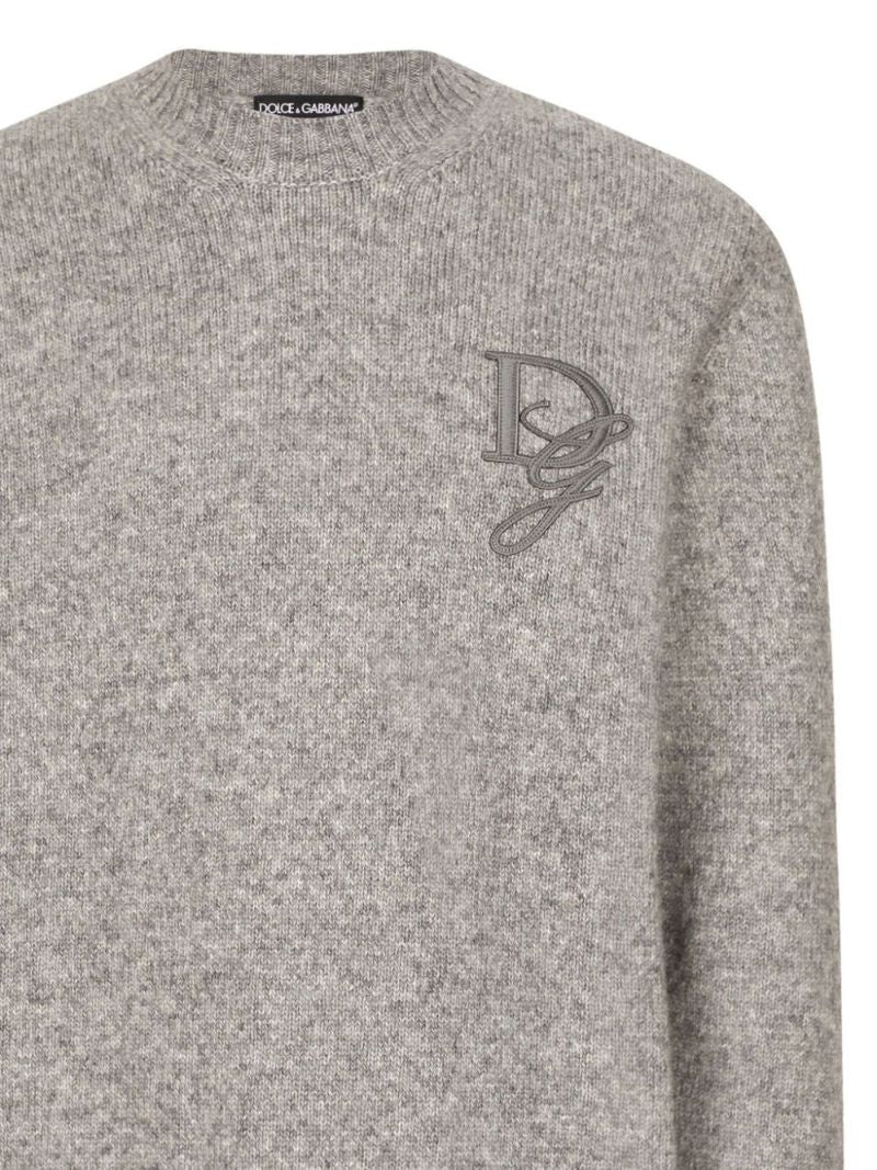 Grey Dg-embroidered Sweater