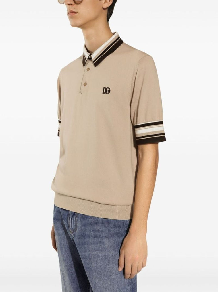 Neutral Dg-embroidered Polo Shirt