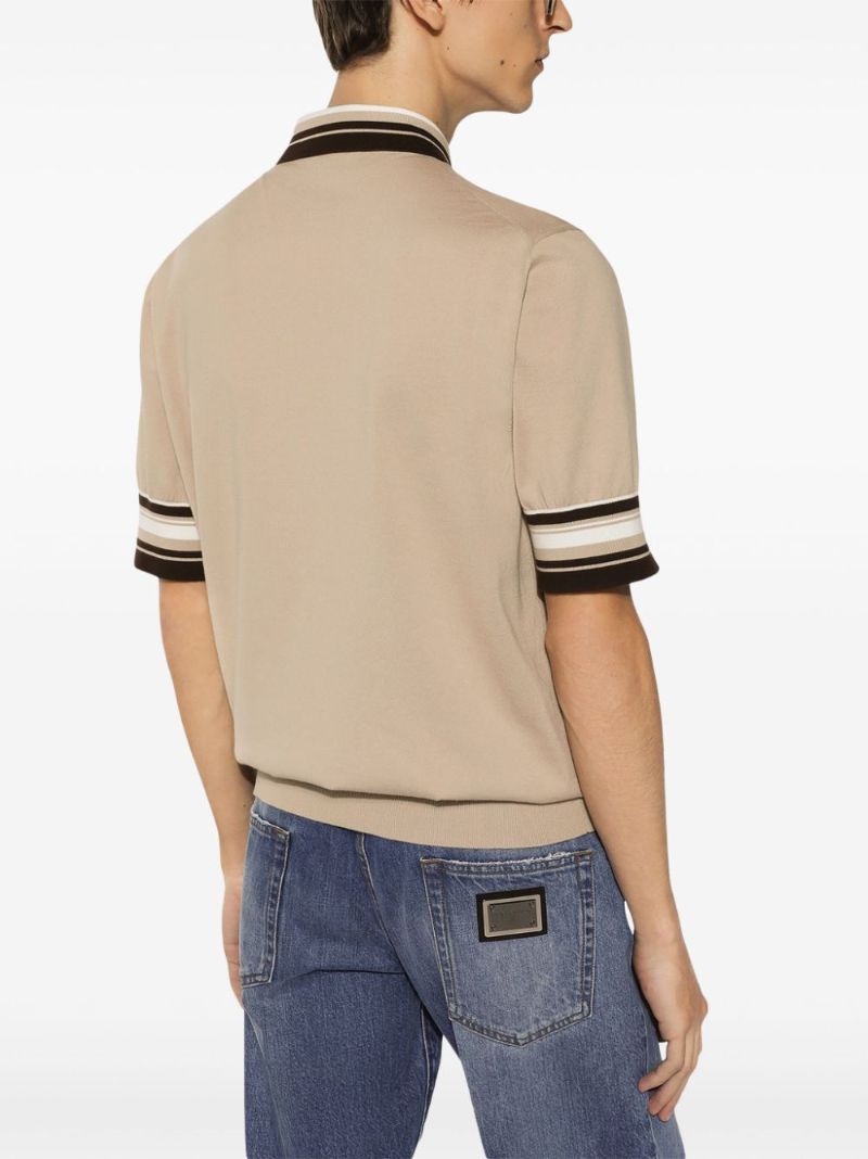 Neutral Dg-embroidered Polo Shirt