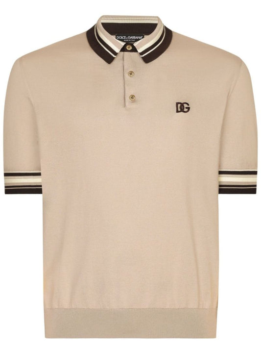 Neutral Dg-embroidered Polo Shirt