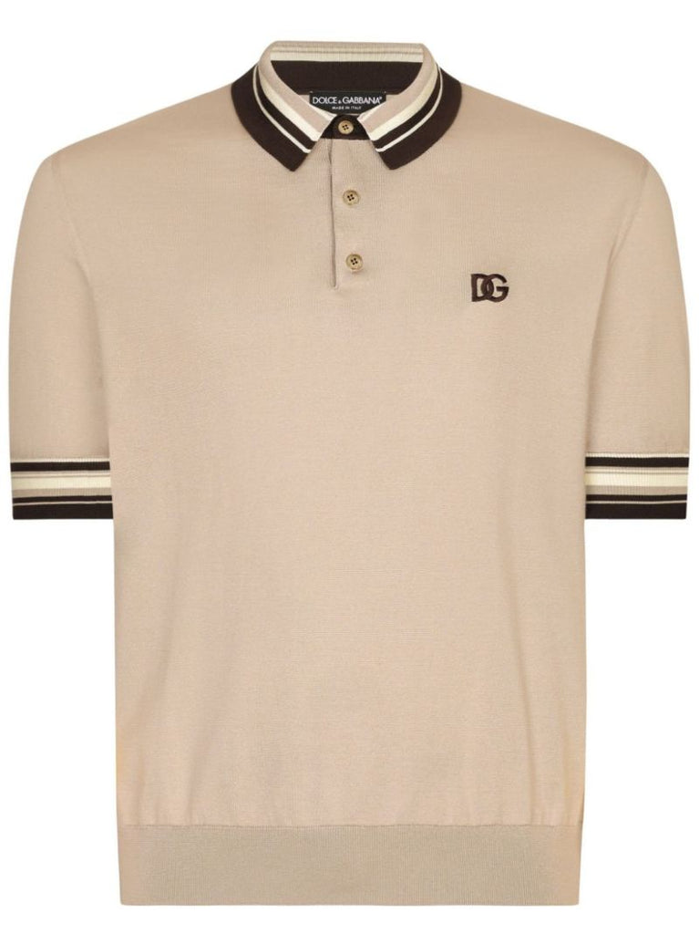 Neutral Dg-embroidered Polo Shirt