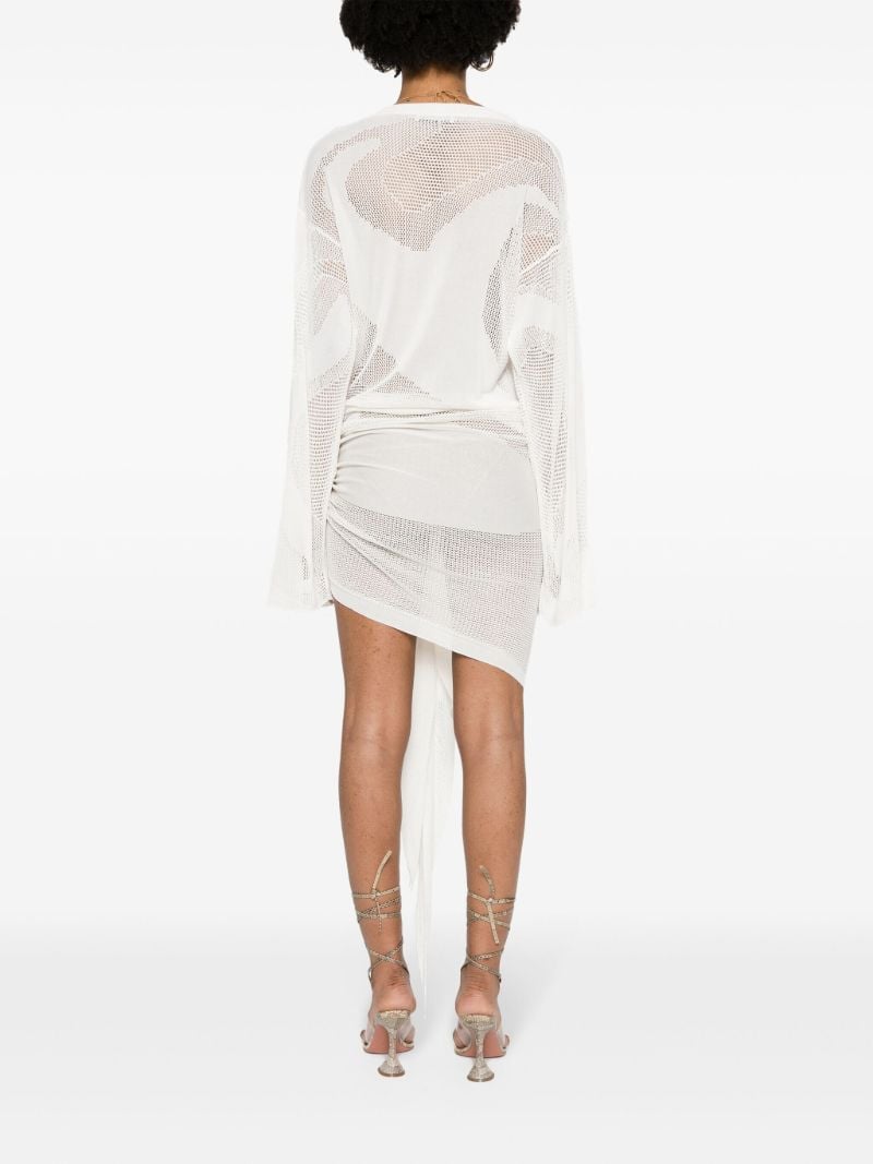 White Open-knit Mini Dress